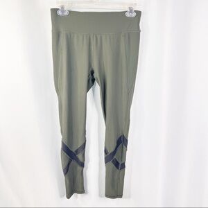 Gottex Army Green Mesh Cut out Leggings small